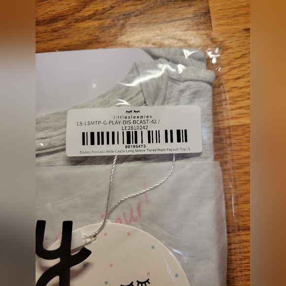 NIB Little Sleepies Disney Princess Belle Peplum Top - 5- Bamboo, Soft, Everyday - Picture 5 of 6